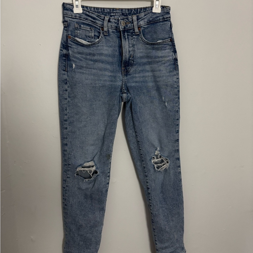 Distressed Blue Jeans